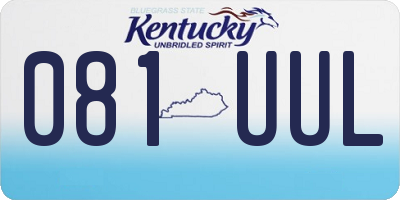 KY license plate 081UUL
