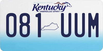 KY license plate 081UUM