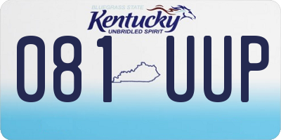KY license plate 081UUP