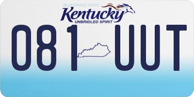 KY license plate 081UUT