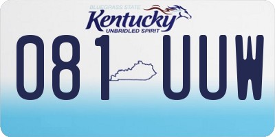 KY license plate 081UUW