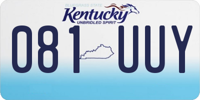 KY license plate 081UUY