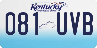KY license plate 081UVB