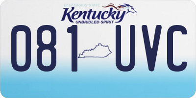 KY license plate 081UVC