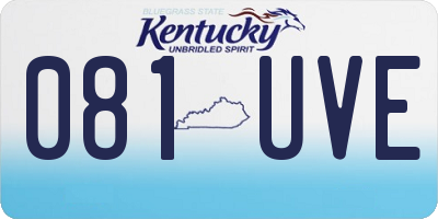 KY license plate 081UVE