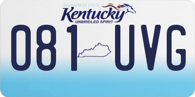 KY license plate 081UVG