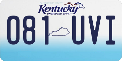 KY license plate 081UVI