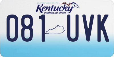 KY license plate 081UVK