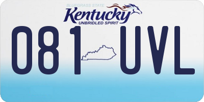KY license plate 081UVL