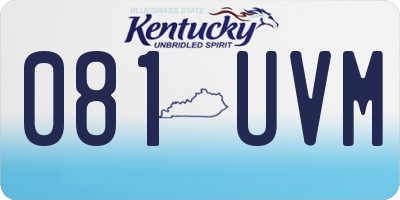 KY license plate 081UVM