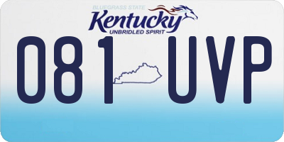 KY license plate 081UVP