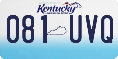 KY license plate 081UVQ