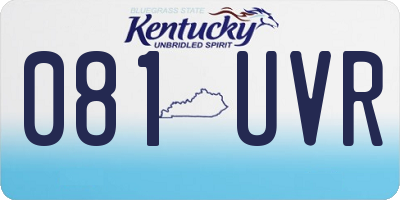 KY license plate 081UVR