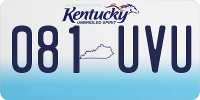 KY license plate 081UVU