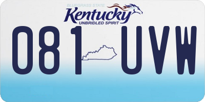 KY license plate 081UVW