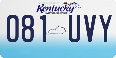 KY license plate 081UVY