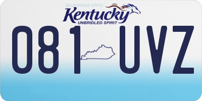 KY license plate 081UVZ