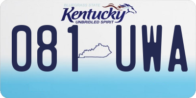 KY license plate 081UWA