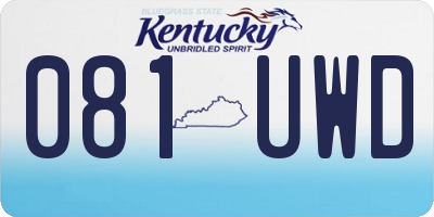 KY license plate 081UWD