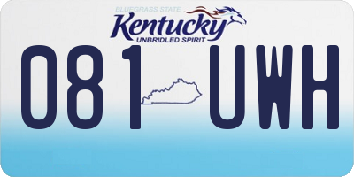 KY license plate 081UWH