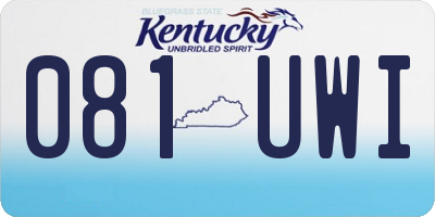 KY license plate 081UWI