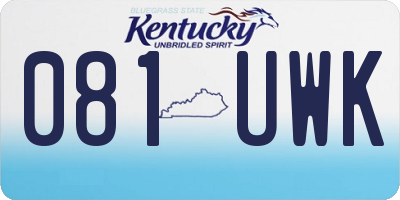 KY license plate 081UWK