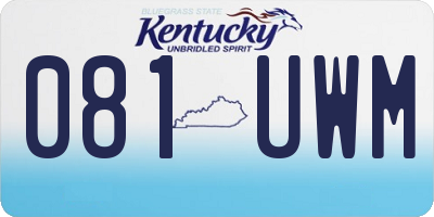 KY license plate 081UWM