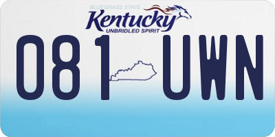 KY license plate 081UWN