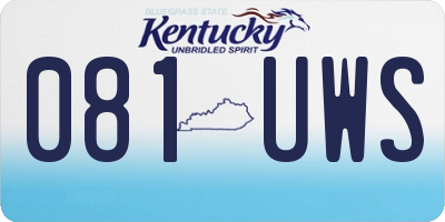 KY license plate 081UWS