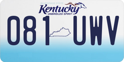 KY license plate 081UWV