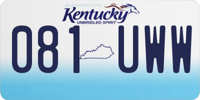 KY license plate 081UWW