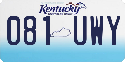 KY license plate 081UWY
