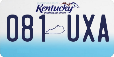 KY license plate 081UXA
