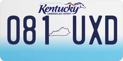 KY license plate 081UXD