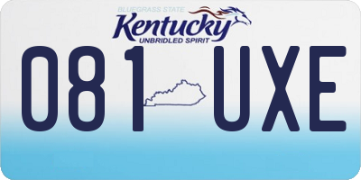 KY license plate 081UXE