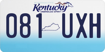 KY license plate 081UXH