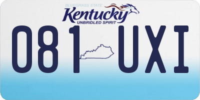 KY license plate 081UXI