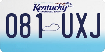 KY license plate 081UXJ