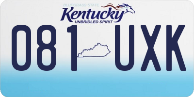 KY license plate 081UXK