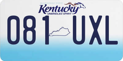 KY license plate 081UXL