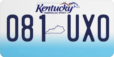 KY license plate 081UXO