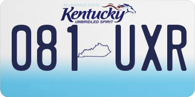 KY license plate 081UXR