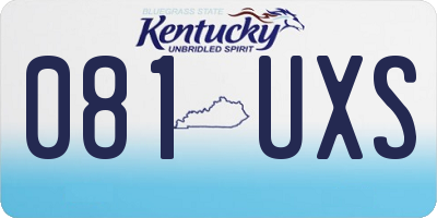 KY license plate 081UXS
