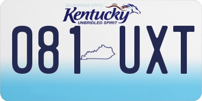 KY license plate 081UXT