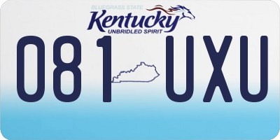 KY license plate 081UXU