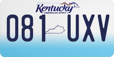 KY license plate 081UXV