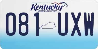 KY license plate 081UXW