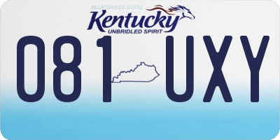 KY license plate 081UXY