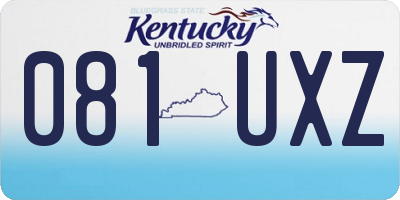 KY license plate 081UXZ