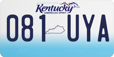 KY license plate 081UYA